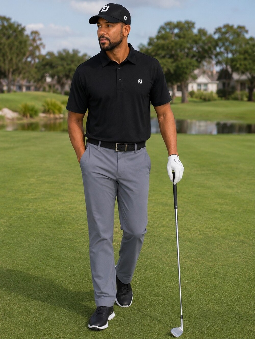FootJoy Mens Golf Pants Gray Stretch Performance Flat Front W36 L32 Athletic